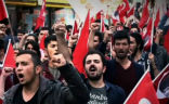 Image of Members of the Turkish Youth Union, an anti-West group that targets the U.S. with hateful speech and protests.