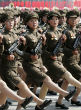 Image of North Korea is prepared for total war with the West, mobilizing even women and children for battle.