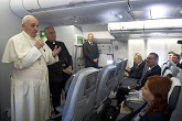 Image of Pope Francis on the Plane