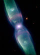 Image of  Hubble Scope's new image of Minkowski's Butterfly, a Butterfly Nebula.

