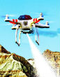Image of Police drone illustrating abilities to release tear gas from above.