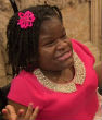 Image of 17-year-old girl blessed by Pope Francis.