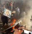 Image of Pakistani Muslims burn an image of Our Lady during one of their riots against Christians. 