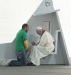 Image of Pope Francis hears a confession during World Youth Day in Brazil. The Holy Father has declared March 4-5 as '24 Hours for the Lord.'
