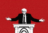 Image of Presidential hopeful Bernie Sanders is a self-described democratic socialist. His movement is popular with millennials who are coming of age.