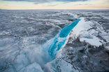 Image of Greenland's ice sheet has begun melting early, alarming scientists. 