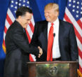 Image of Mitt Romney was friendly with Trump when he needed a campaign donation. 