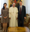 Image of Pope Francis isn't smiling, but that's probably because he has a lot of work to do!