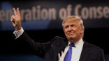Image of Donald Trump is winning the election on social media. 