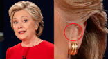 Image of Was Hillary Clinton still using a hearing device or something else during the debate?