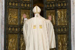 Image of Pope Francis opening the door at the start of the Jubilee Year of Mercy.