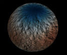 Image of A false-color image of dwarf planet Ceres. Scientists have just confirmed the presence of water on the dwarf planet. 