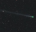 Image of Comet 45P is an uncommon green color because of its chemical composition. 