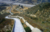 Image of The Los Angeles Cascade, perhaps the most famous portion of the Los Angeles Aqueduct. The Aqueduct will be tested as snow melt runs off and fills the state's flood control networks. 