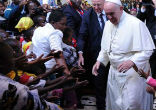 Image of Pope Francis hesitantly cancels his plans to visit South Sudan. 