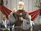 Image of Father Gaston Hurtubise preaching his last sermon. 