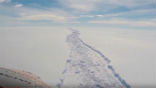 Image of The crack in the Larsen C Ice Shelf stretched for nearly 100 miles. Today, it has reached the ocean, calving one of the largest glaciers ever recorded.
