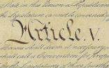 Image of Article V of the Constitution allows states to amend the Constitution without interference from Congress or the president. 