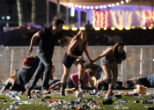 Image of Victims flee as the terrorist fires from the 32nd floor of the Mandalay Bay hotel. 