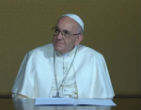 Image of Pope Francis listened attentively to what each astronaut had to say. 