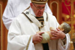 Image of Pope Francis is celebrating Christmas day at the Vatican, the start of a new season in the liturgical year. 
