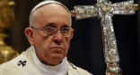 Image of Pope Francis has warned Christians about spiritual warfare. 